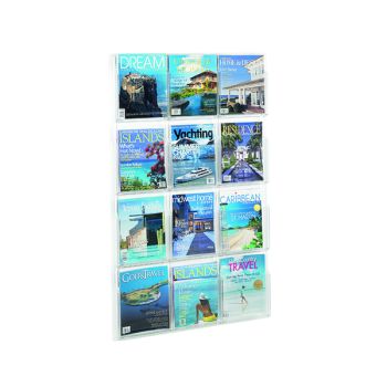 Safco 12 Pocket Deluxe Magazine Presenter (Dimensions: 762 x 51 x 1245mm) 5602CL - DISCONTINUED