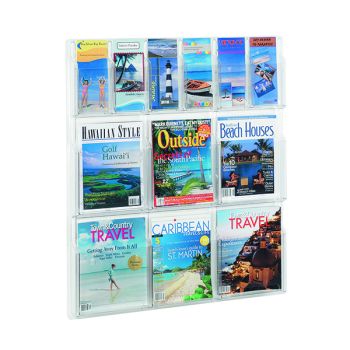 Safco 12 Pocket Deluxe Combination Magazine and Pamphlet Rack 5606CL - DISCONTINUED