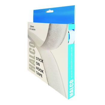 Halco Stick On Hook Roll 20mm x 10m (Hook roll with permanent adhesive back) 20AWH10(BOX)