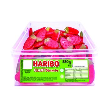 Haribo Giant Strawbs 100 Sweet Drum 9547 - DISCONTINUED