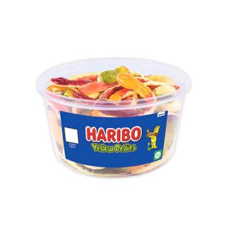 Haribo Yellow Bellies Snakes Sweets Drum 768g 09690