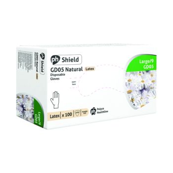 Shield Powder-Free Latex Gloves Large Natural (Pack of 100) GD05