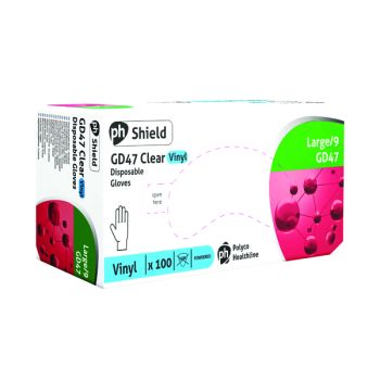 Shield Powdered Vinyl Gloves Large Clear (Pack of 100) GD47