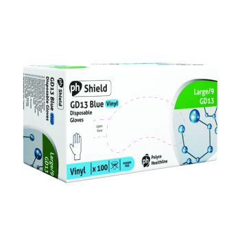 Shield Powder-Free Vinyl Gloves Large Blue (Pack of 100) GD13