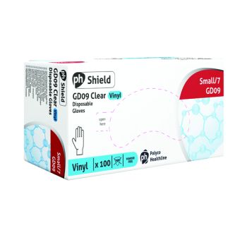 Shield Vinyl Powder-Free Gloves Small Clear (Pack of 100) GD09