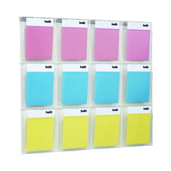 Helit Placativ Wall Display 12 x A4 Pockets Clear H6811102