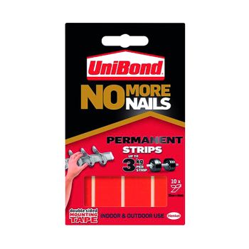 No More Nails Red Permanent Adhesive Strip 20mm x 40mm (Pack of 10) - DISCONTINUED