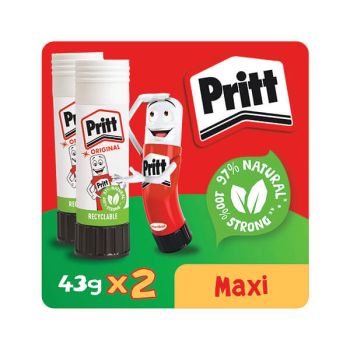 Pritt Stick Glue Stick 43g (Pack of 2) 1485357