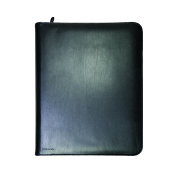 Monolith Zipped Leather Ring Binder w/Internal Pockets A4 Black 2924
