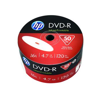 HP DVD+R Inkjet Print 16X 4.7GB Wrap (Pack of 50) 69304