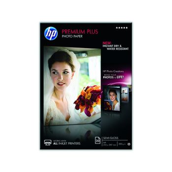 HP A4 White Premium Semi-Glossy Photo Paper (Pack of 20) CR673A