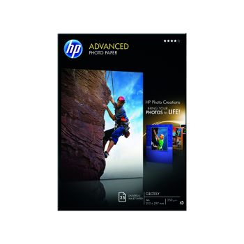 HP A4 White Advanced Glossy Photo Paper 250gsm (Pack of 25) Q5456A