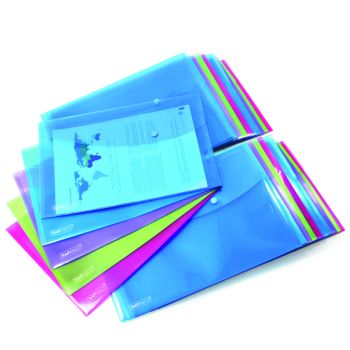 Rapesco Foolscap Popper Wallet Bright (Pack of 20) 1494