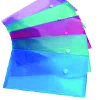 Rapesco Popper Wallet DL Assorted (Pack of 5) 0690
