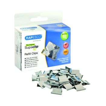 Rapesco Supaclip 40 Refill Clips Stainless Steel (Pack of 200) CP20040S