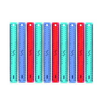 Helix Assorted Translucent Flexirule Rulers 30cm (Pack of 10) K47010 - DISCONTINUED