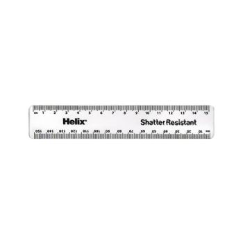 Helix Shatter Resistant Ruler 15cm Clear (Pack of 50) 010311