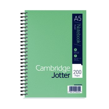 Cambridge Ruled Margin Wirebound Jotter Notebook 200 Pages A5 (Pack of 3) 400039063