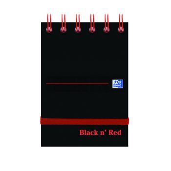 Black n' Red Ruled Elasticated Wirebound Notebook 140 Pages A7 (Pack of 5) 400050435
