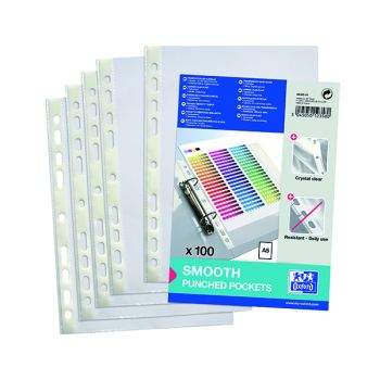 Oxford Punched Pocket 60 micron A5 Clear (Pack of 100) 400025671