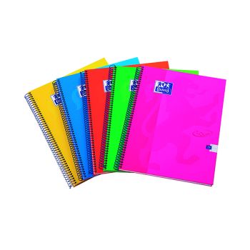 Oxford Touch Wirebound Hardback Notebook A4 Assorted (Pack of 5) 400109986