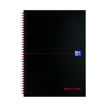 Black n' Red Ruled Perforated Wirebound Hardback Notebook A4 (Pack of 5) 100102248