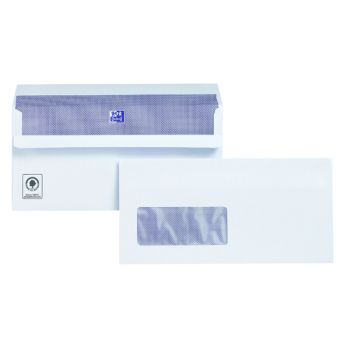 Plus Fabric DL Envelopes Window Wallet Self Seal 120gsm White (Pack of 500) C22570