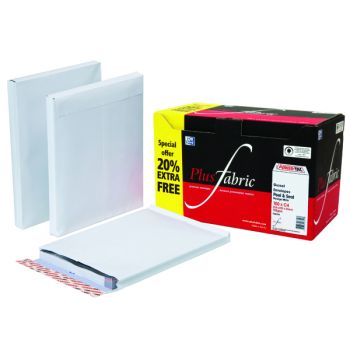 Plus Fabric Gusset C4 Envelopes Peel and Seal 120gsm White (Pack of 100) C26766