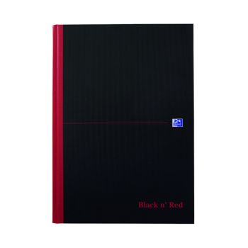 Black n' Red Feint Ruled Casebound Hardback Notebook Ruled A4 (Pack of 5) 100080446