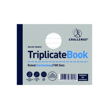 Challenge Ruled Carbonless Triplicate Book 100 Sets 105x130mm (Pack of 5) 100080471