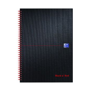 Black n' Red Ruled Wirebound Hardback Notebook 140 Pages A4 (Pack of 5) 846354905