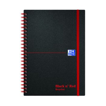 Black n' Red Recycled Wirebound Polypropylene Notebook 140 Pages A5 (Pack of 5) 846350963