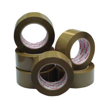 Polypropylene Packaging Tape 50mmx132m Brown (Pack of 6) HP PB-480132-25