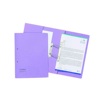 Exacompta Guildhall Transfer Spiral Pocket File 315gsm FC Mauve (Pack of 25) 349-MVEZ
