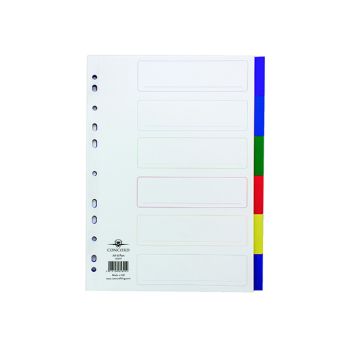Concord Divider 6-Part A4 Polypropylene Multicoloured 65899