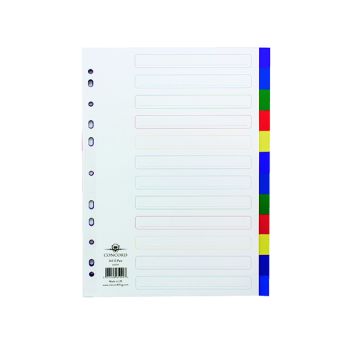 Concord Divider 12-Part A4 Polypropylene Multicoloured 65999