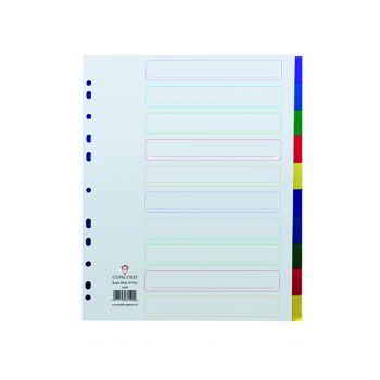 Concord Divider 10-Part A4 Extra Wide Polypropylene Multicolour 66199