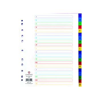 Concord Index A-Z A4 Extra Wide Polypropylene Multicoloured 67099