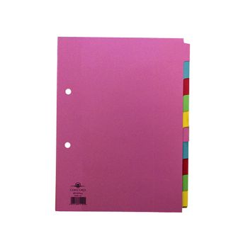 Concord Divider 10-Part A5 160gsm Pastel Colours 72199