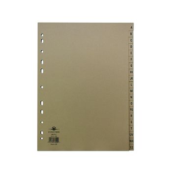 Concord Index A-Z 20-Part A4 Kraft Manilla Buff 78202/AZ2