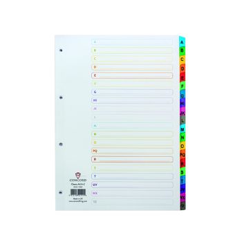 Concord Index A-Z A4 White with Multicoloured Mylar Tabs 02101/CS21