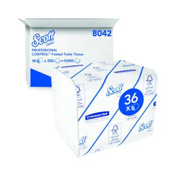 Scott Toilet Tissue Refills 250 Sheets Bulk (Pack of 36) 8042