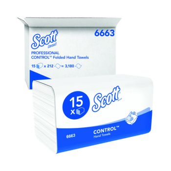 Scott 1-Ply Performance Hand Towels 212 Sheets (Pack of 15) 6663