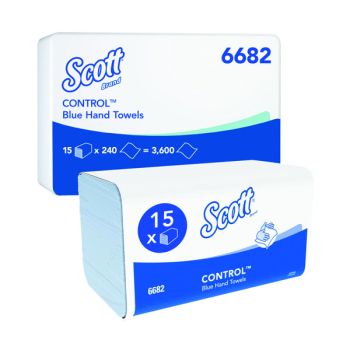 Scott Control Interfold V Fold Paper Hand Towels 1 Ply 240 Sheets Blue (Pack of 15) 6682