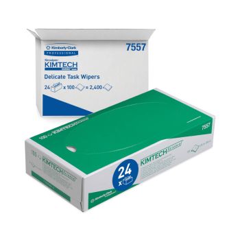 Kimtech Science Delicate Task Wipes 100 Sheets 2-Ply White (Pack of 24) 7557