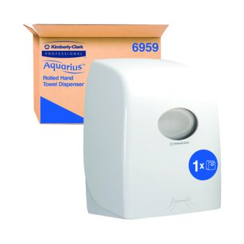 Aquarius Rolled Hand Towel Dispenser White 6959 - DISCONTINUED