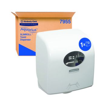 Aquarius Slimroll Rolled Hand Towel Dispenser White 7955