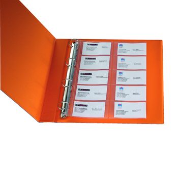 Q-Connect Punched Business Card Pocket 20 Card Polypropylene A4 (Pack of 10) KF00716