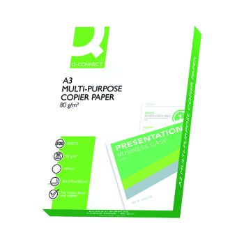 Q-Connect Copier A3 Paper 80gsm White Ream (Pack of 500) KF01089
