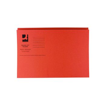 Q-Connect Square Cut Folder Mediumweight 250gsm Foolscap Orange (Pack of 100) KF01188